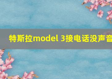 特斯拉model 3接电话没声音